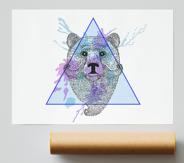 Bear Mustache Poster