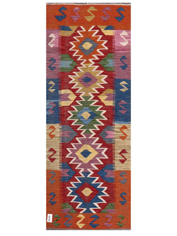 Maimana Afghanistan Kilim Rug - 187 x72 cm