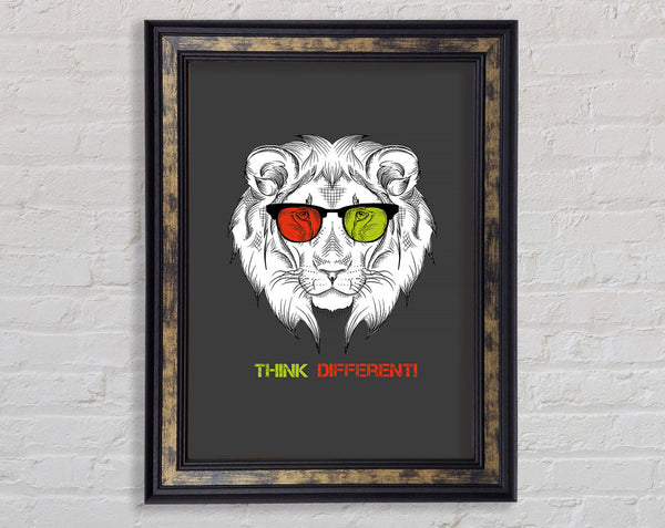 Cool Lion Glasses Framed Print