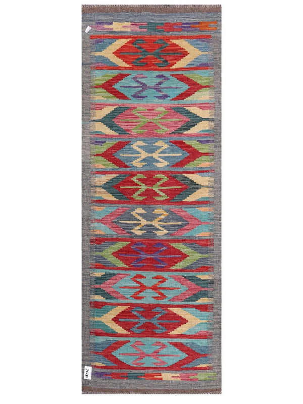 Maimana Afghanistan Kilim Rug - 201 x74 cm