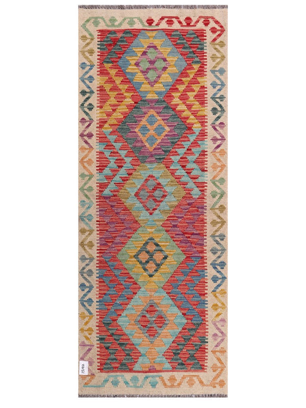 Maimana Afghanistan Kilim Rug - 189 x74 cm