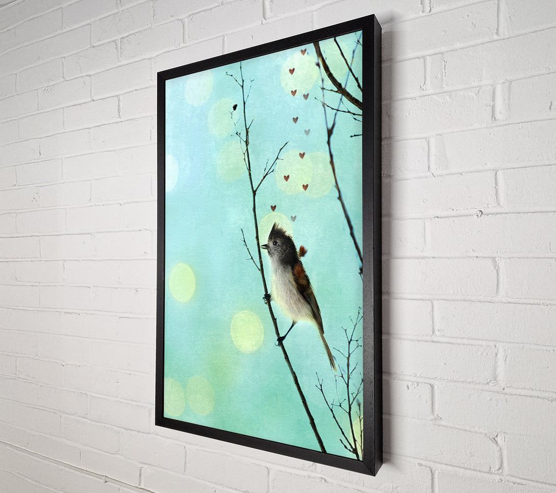  A Canvas Print of Bird Love Hearts Canvas Art