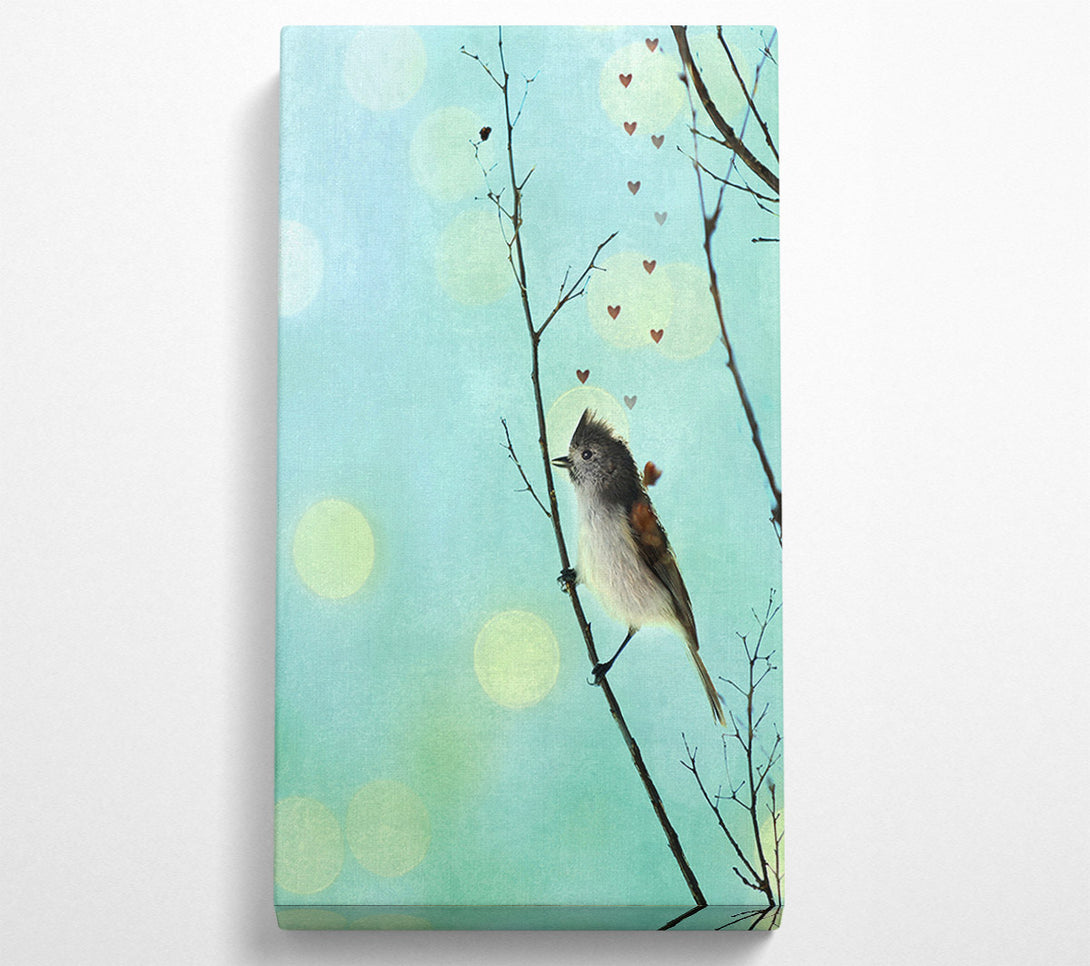  A Canvas Print of Bird Love Hearts Canvas Art