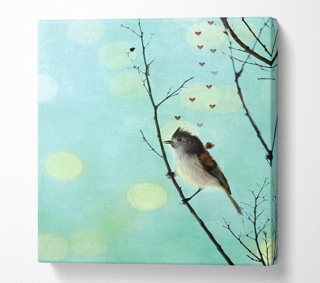  A Canvas Print of Bird Love Hearts Canvas Art