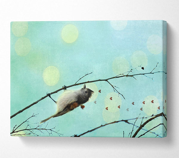  A Canvas Print of Bird Love Hearts Canvas Art