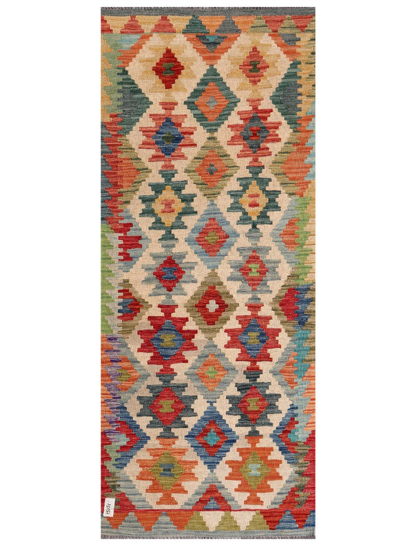 Maimana Afghanistan Kilim Rug - 196 x81 cm