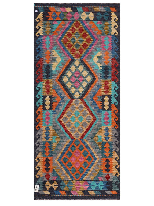Maimana Afghanistan Kilim Rug - 196 x88 cm