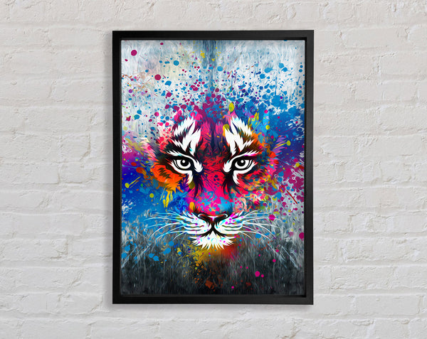 Rainbow Tiger Face Framed Print