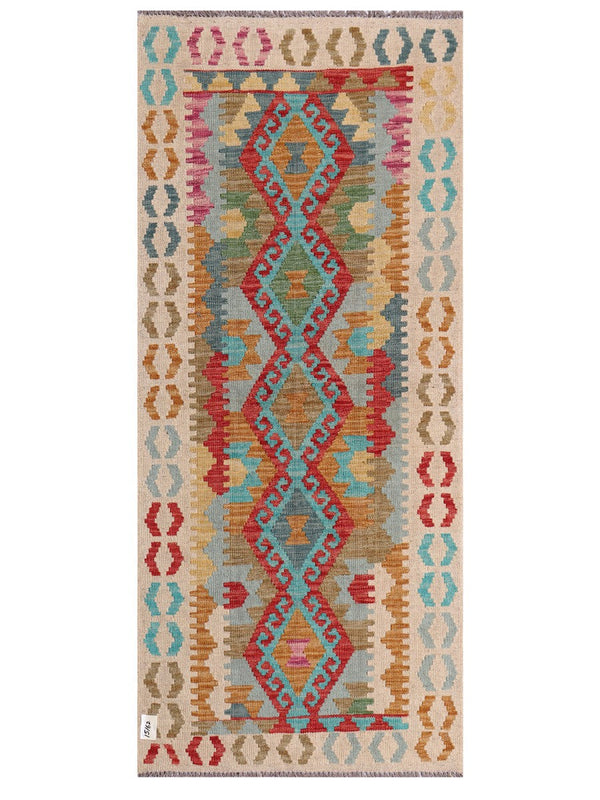 Maimana Afghanistan Kilim Rug - 195 x85 cm