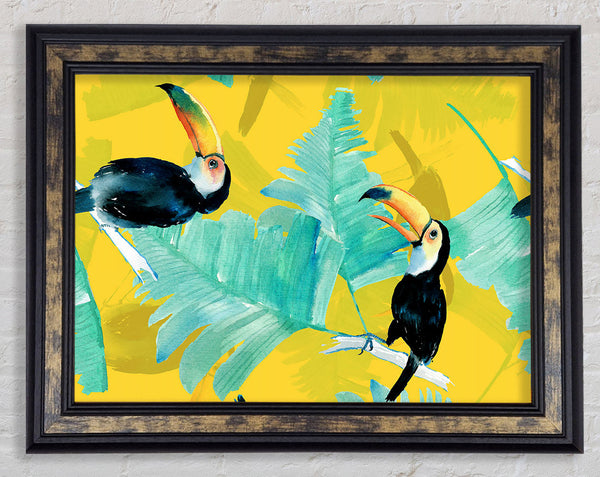 Toucan Palm Leaves Framed Print