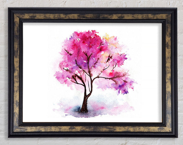 Pink Lonesome Tree Framed Print
