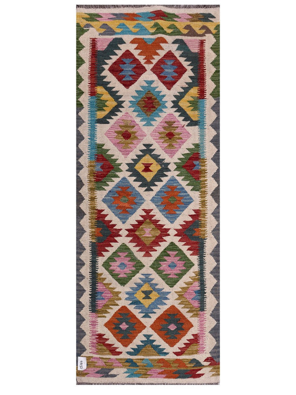 Maimana Afghanistan Kilim Rug - 201 x78 cm