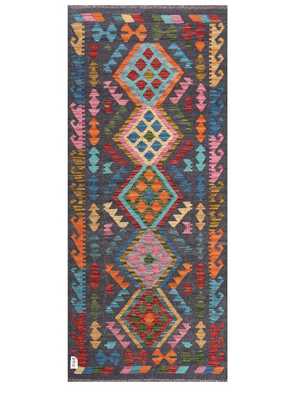 Maimana Afghanistan Kilim Rug - 193 x83 cm