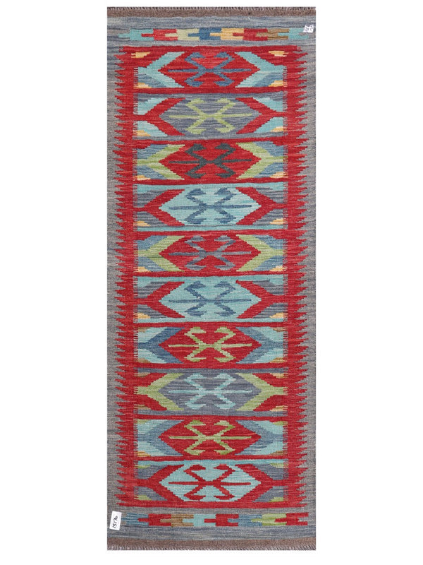 Maimana Afghanistan Kilim Rug - 200 x79 cm
