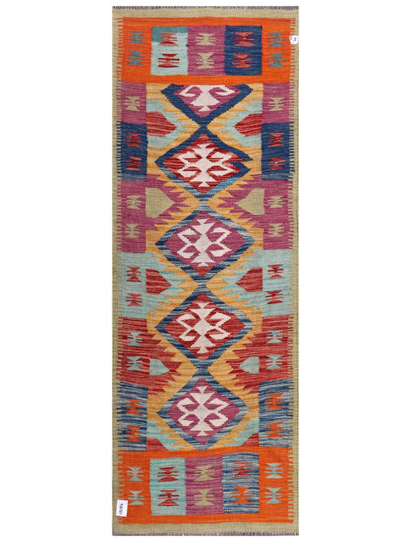 Maimana Afghanistan Kilim Rug - 199 x72 cm