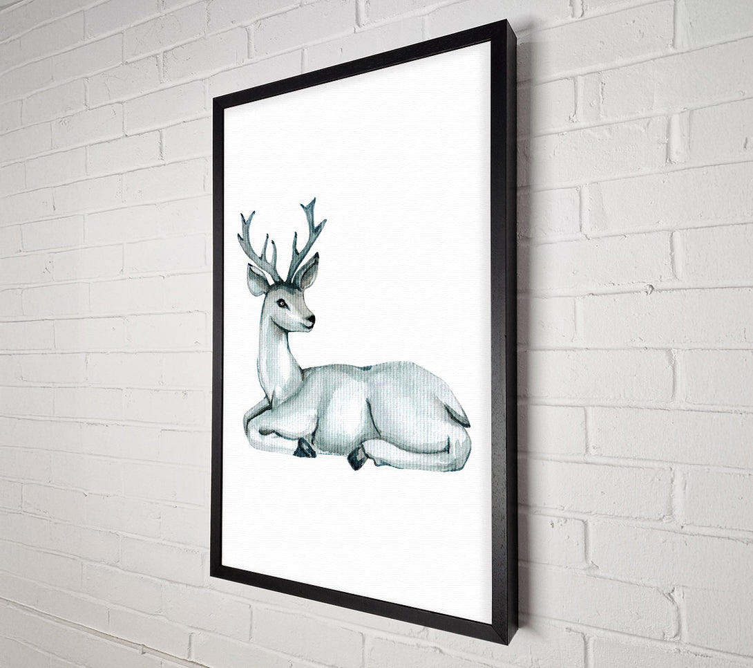  A Canvas Print of Female Deer Resting Canvas Wall Art