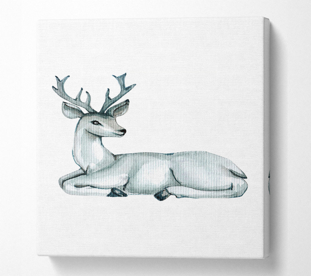  A Canvas Print of Female Deer Resting Canvas Wall Art