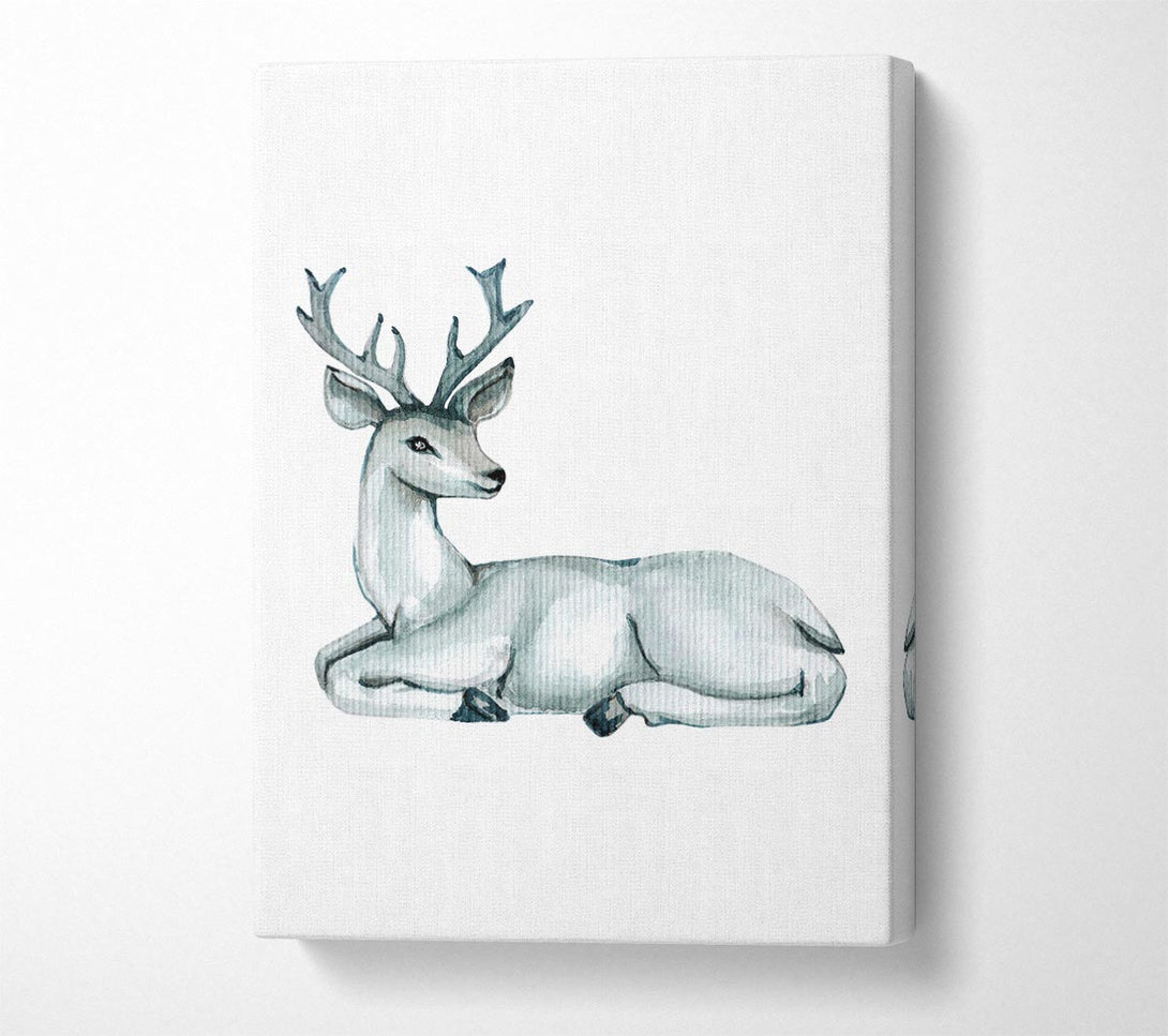 A Canvas Print of Female Deer Resting Canvas Wall Art