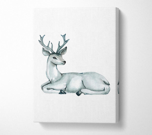  A Canvas Print of Female Deer Resting Canvas Wall Art