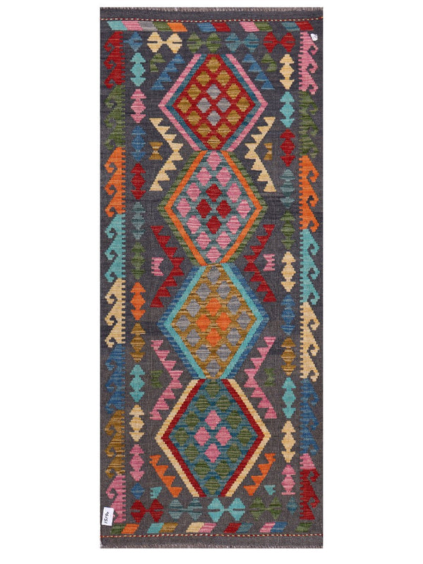 Maimana Afghanistan Kilim Rug - 201 x85 cm