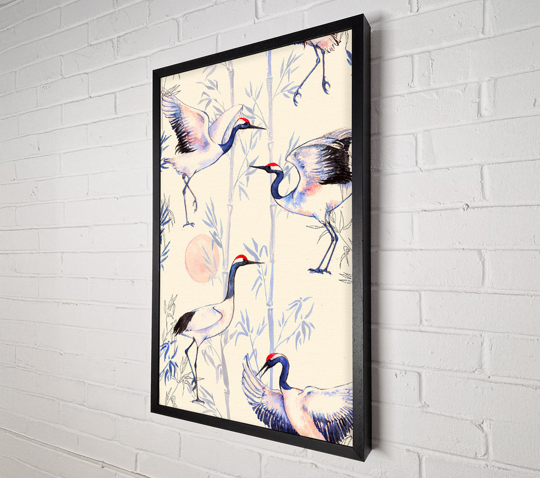  A Canvas Print of Crane Bamboo Canvas Art