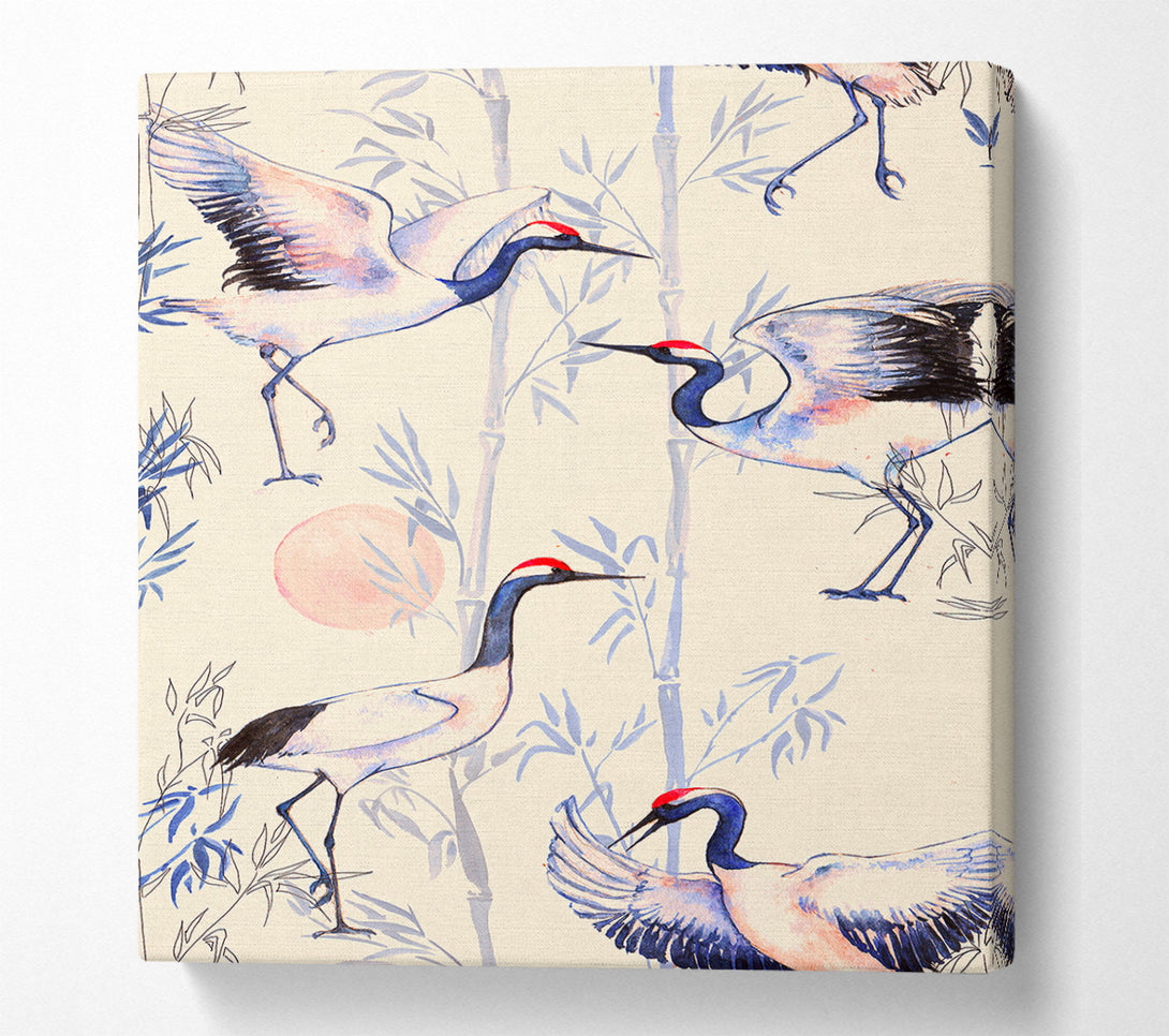  A Canvas Print of Crane Bamboo Canvas Art