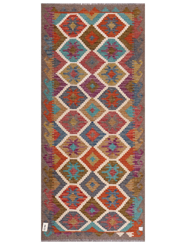 Maimana Afghanistan Kilim Rug - 196 x88 cm