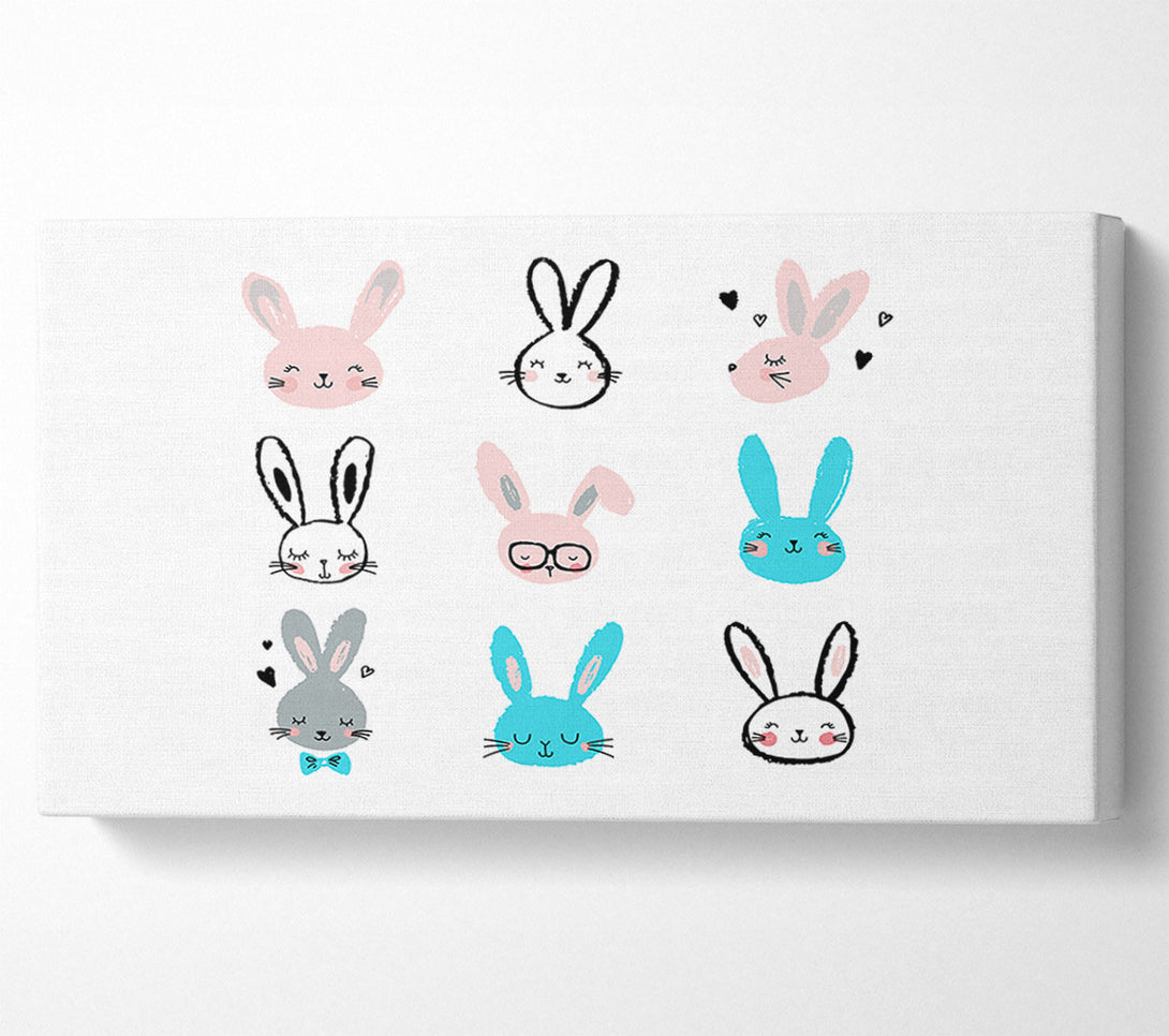  A Canvas Print of Rabbit Faces Canvas Print
