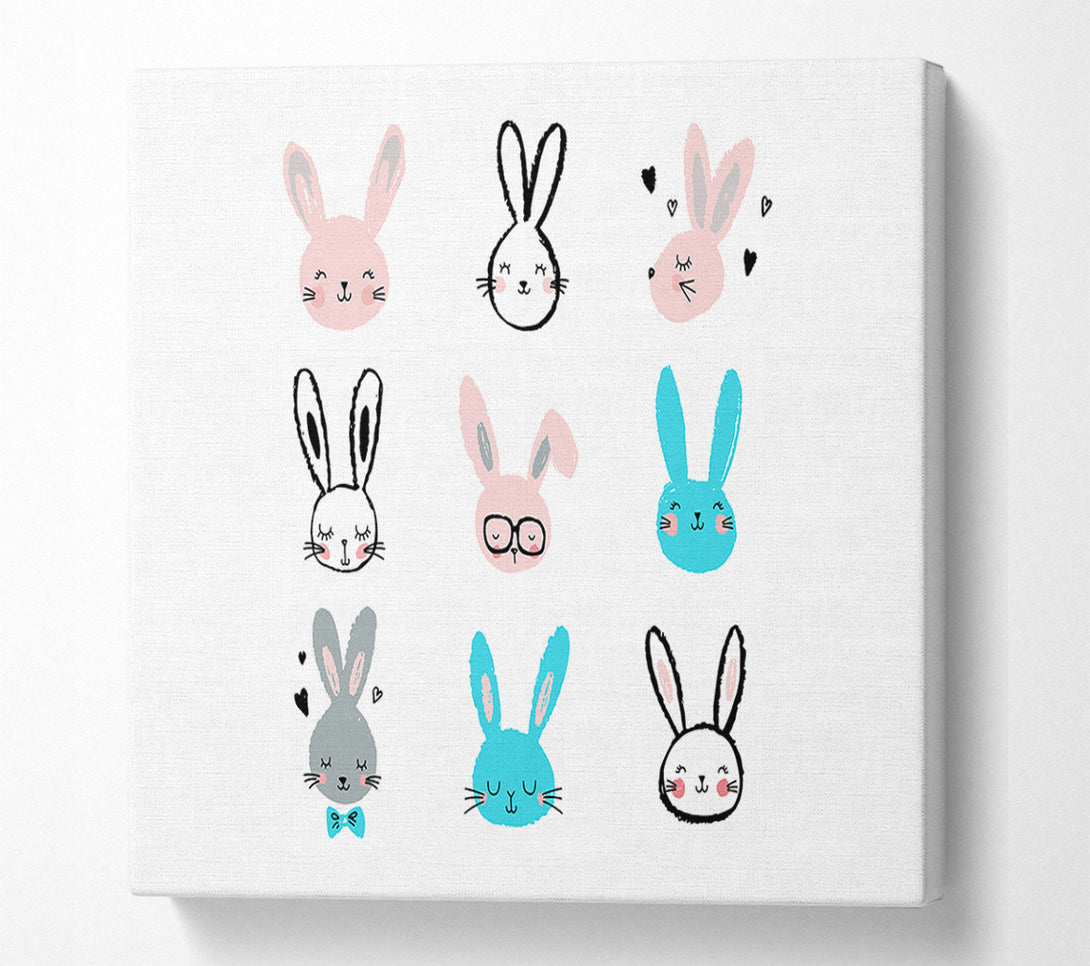  A Canvas Print of Rabbit Faces Canvas Print