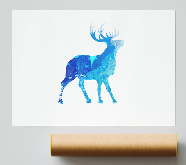 Blue Stag Calling Giclee Print