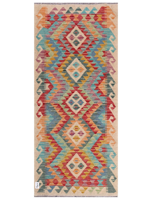 Maimana Afghanistan Kilim Rug - 192 x85 cm
