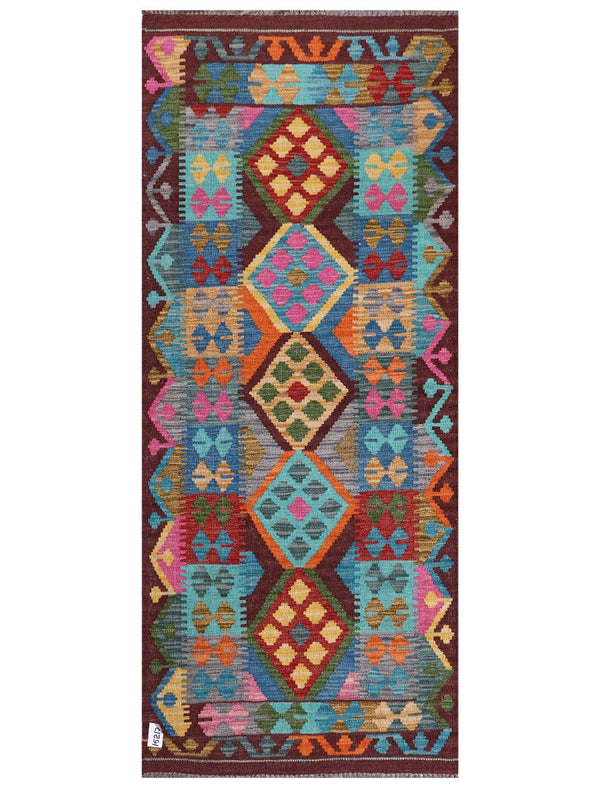 Maimana Afghanistan Kilim Rug - 201 x85 cm
