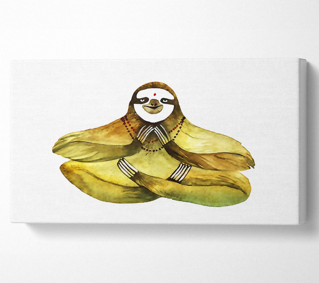  A Canvas Print of Meditating Sloth Canvas Print