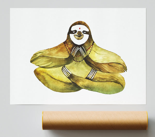 Meditating Sloth Giclee Print
