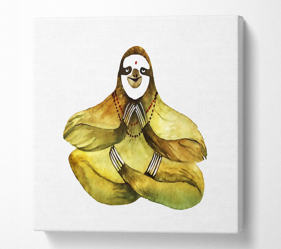  A Canvas Print of Meditating Sloth Canvas Print