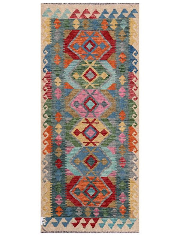 Maimana Afghanistan Kilim Rug - 188 x83 cm