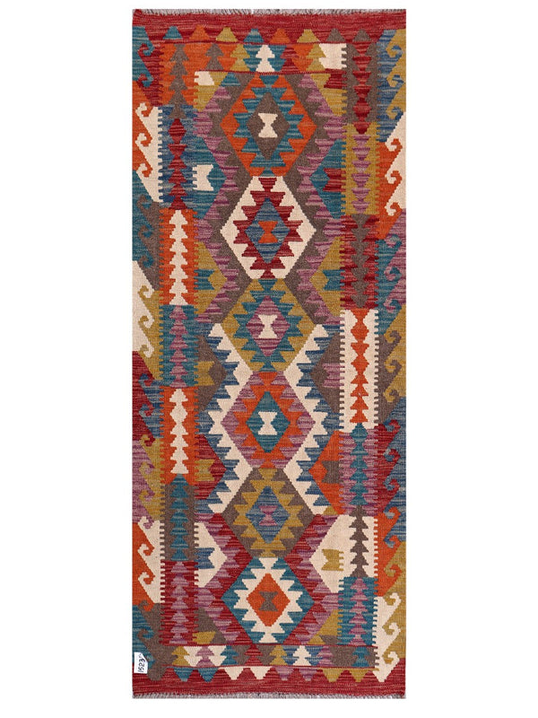 Maimana Afghanistan Kilim Rug - 196 x80 cm