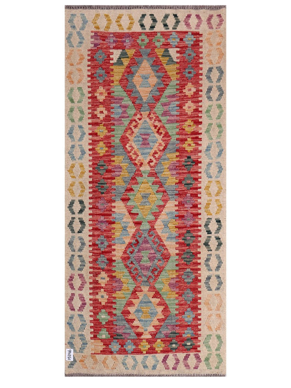 Maimana Afghanistan Kilim Rug - 195 x87 cm