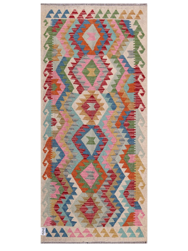 Maimana Afghanistan Kilim Rug - 195 x89 cm