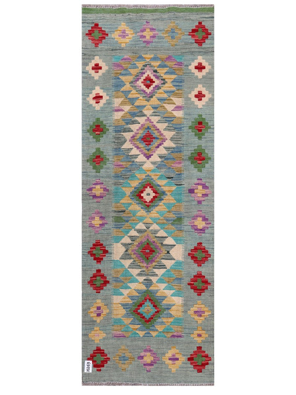 Maimana Afghanistan Kilim Rug - 202 x72 cm