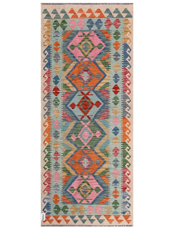 Maimana Afghanistan Kilim Rug - 197 x84 cm