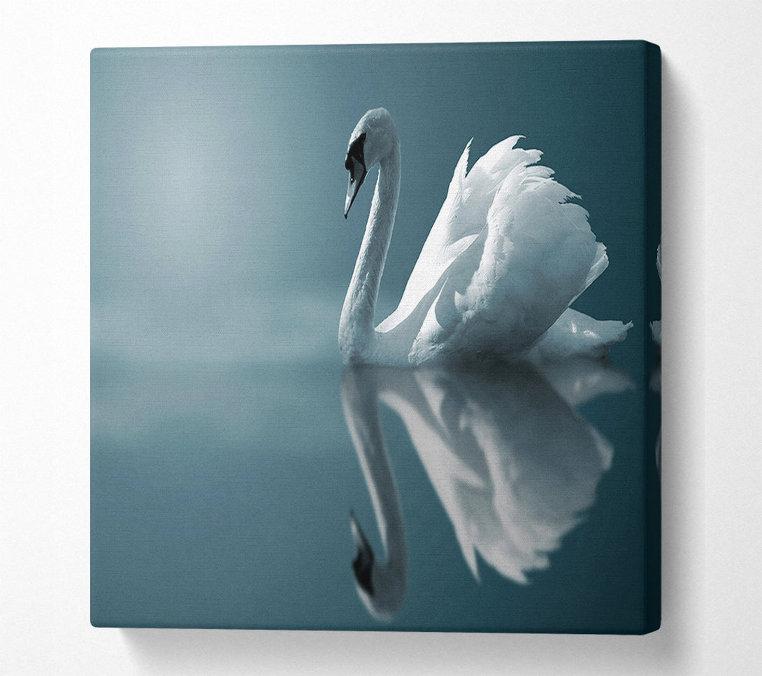  A Canvas Print of Swan Reflections Canvas Wall Art