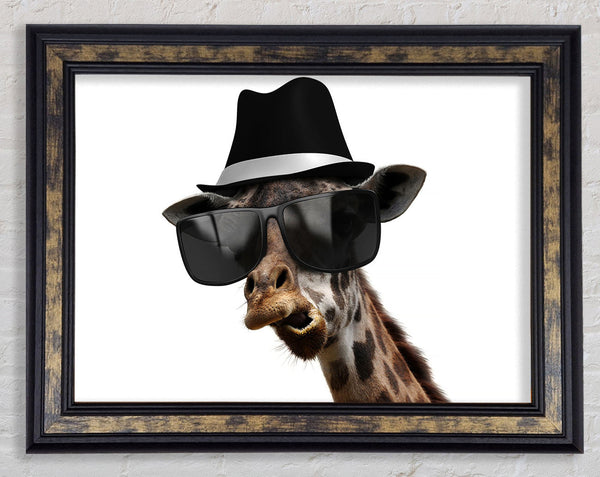 Mafia Giraffe Framed Print