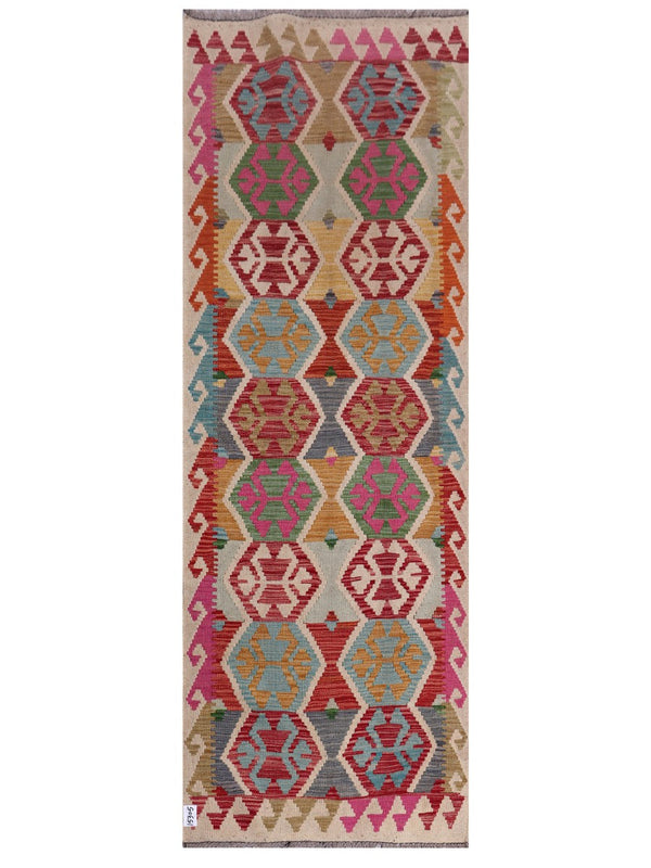 Maimana Afghanistan Kilim Rug - 244 x 85 cm
