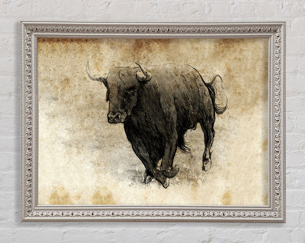 Stier im Angriff