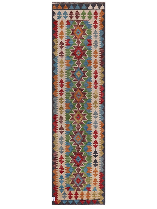 Maimana Afghanistan Kilim Runner - 299 x 80 cm