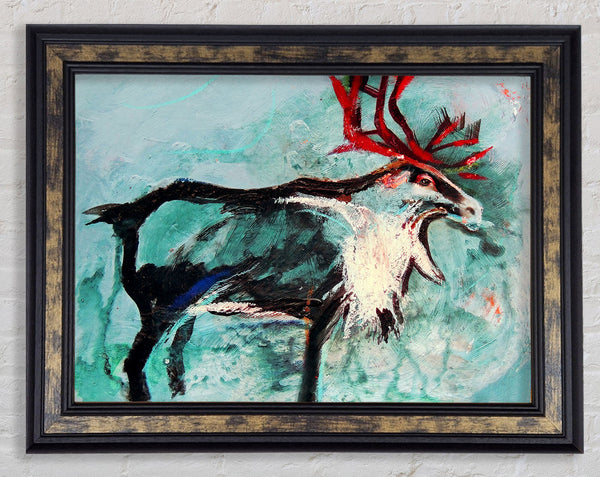 reindeer painting Framed Print