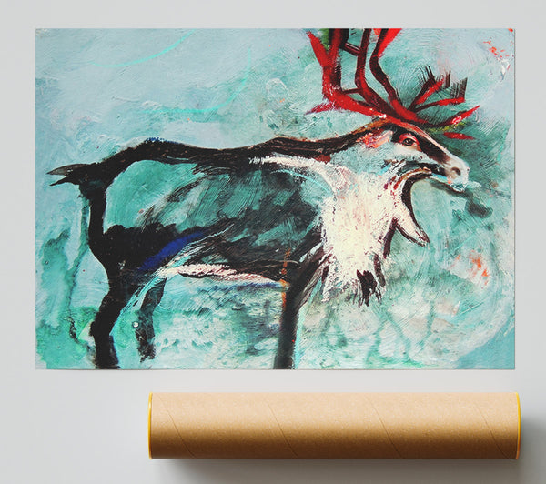 Reindeer Painting Poster