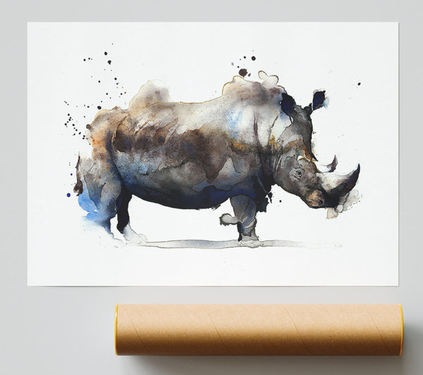 Rhino Charge Giclee Print