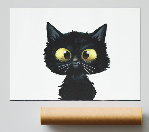 Funny Black Cat Print